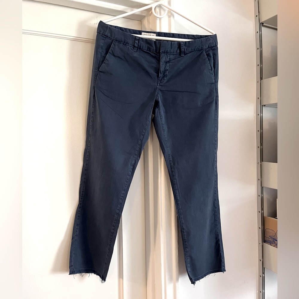 Nili Lotan Montauk Cropped Leg Pant in "Teal Blue" Size 8